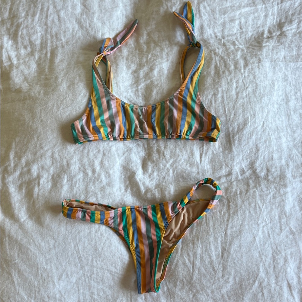 J. Crew Multicolor Striped Bikini